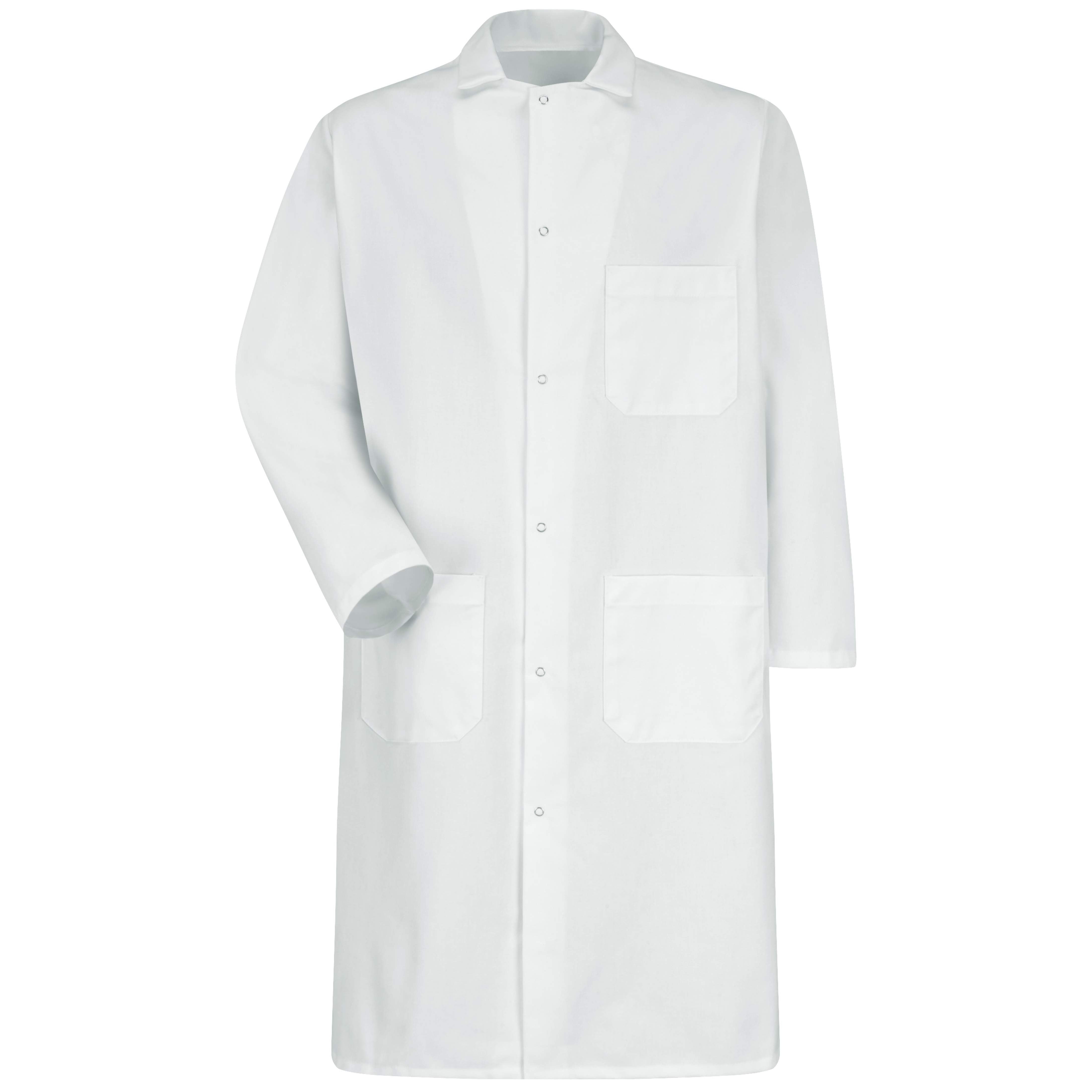 Red Kap® Gripper-Front Butcher Frock with Exterior Pocket / 4016WH