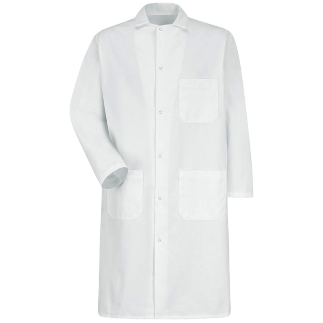 Red Kap® Gripper-Front Butcher Frock with Exterior Pocket / 4016WH