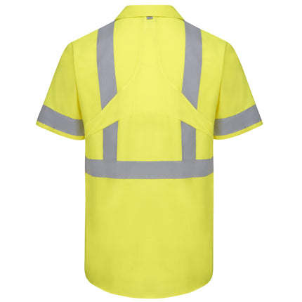 Red Kap® Short Sleeve Hi-Visibility Ripstop Work Shirt with MIMIX® + OilBlok, Type R Class 2 / SX24HV
