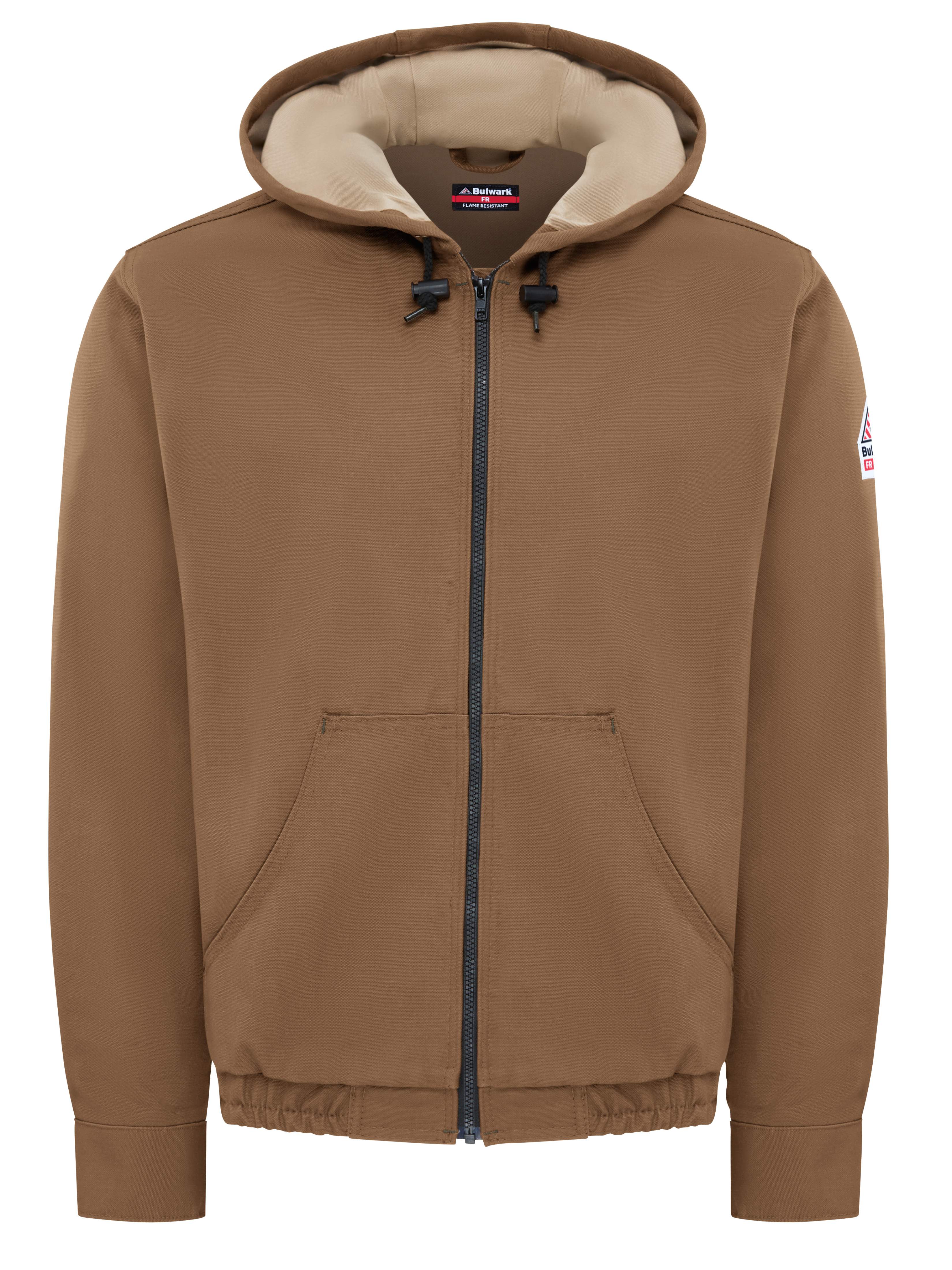 Bulwark® Men's Heavyweight FR Brown Duck Hooded Jacket / JLH4BD