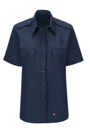 Workrite® Fire Service Women's Non-FR 100% Cotton Classic Short Sleeve Fire Chief Shirt / FCS3NV