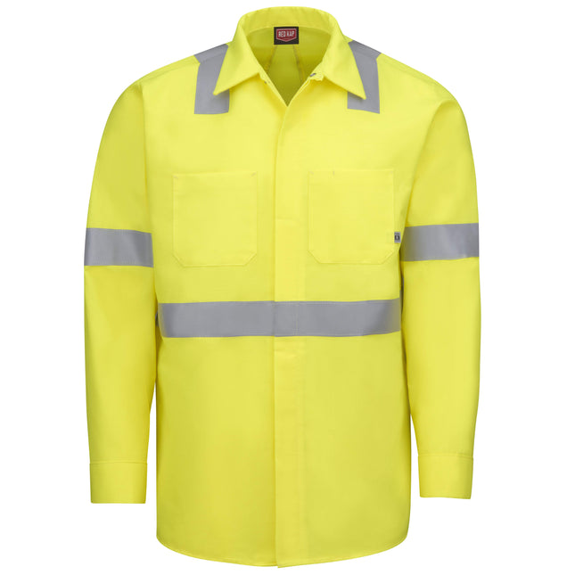 Red Kap® Long Sleeve Hi-Visibility Ripstop Work Shirt with MIMIX® + OilBlok, Type R Class 2 / SX14HV