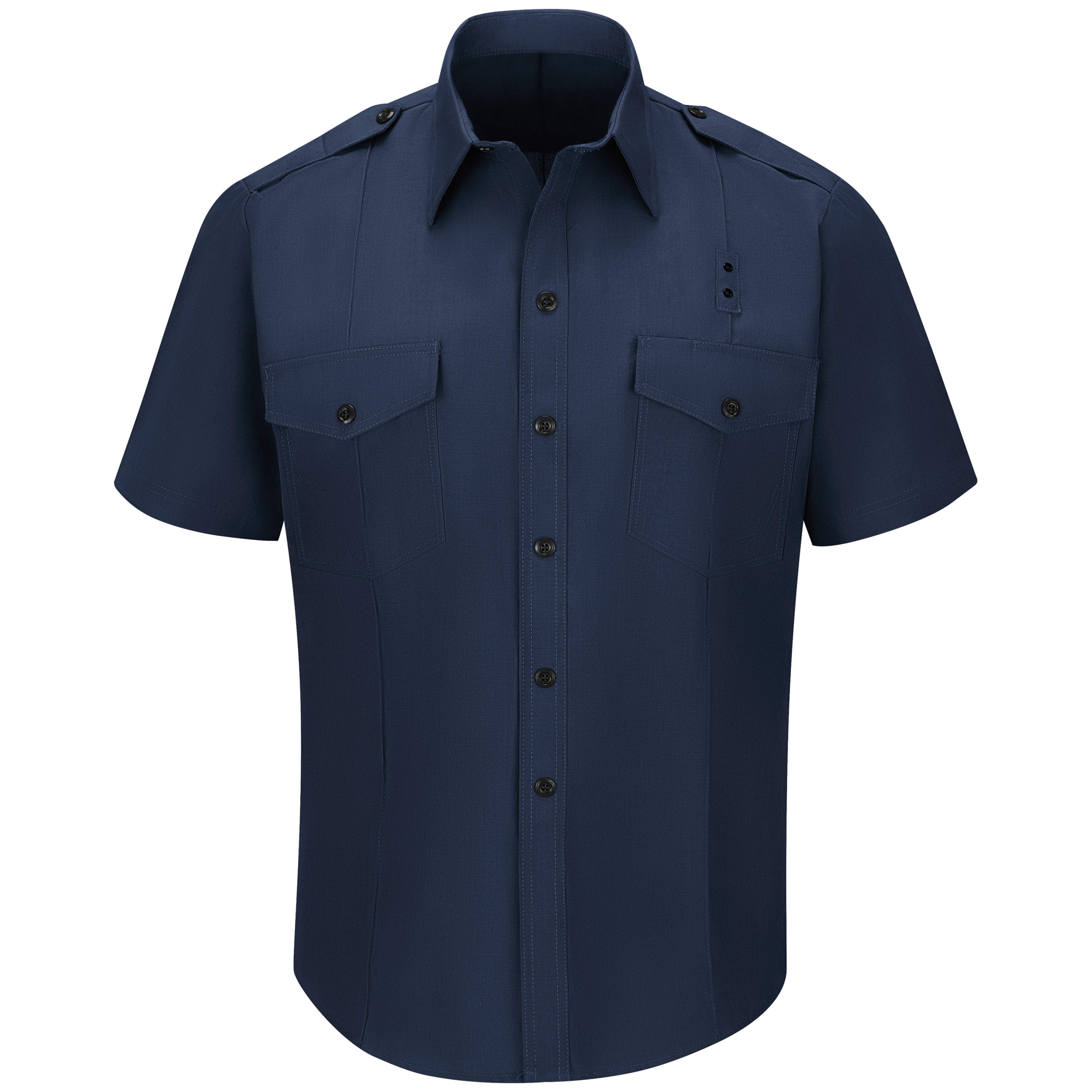 Workrite® Fire Service Men's Non-FR 100% Cotton Short Sleeve Fire Chief Shirt / FCS2NV