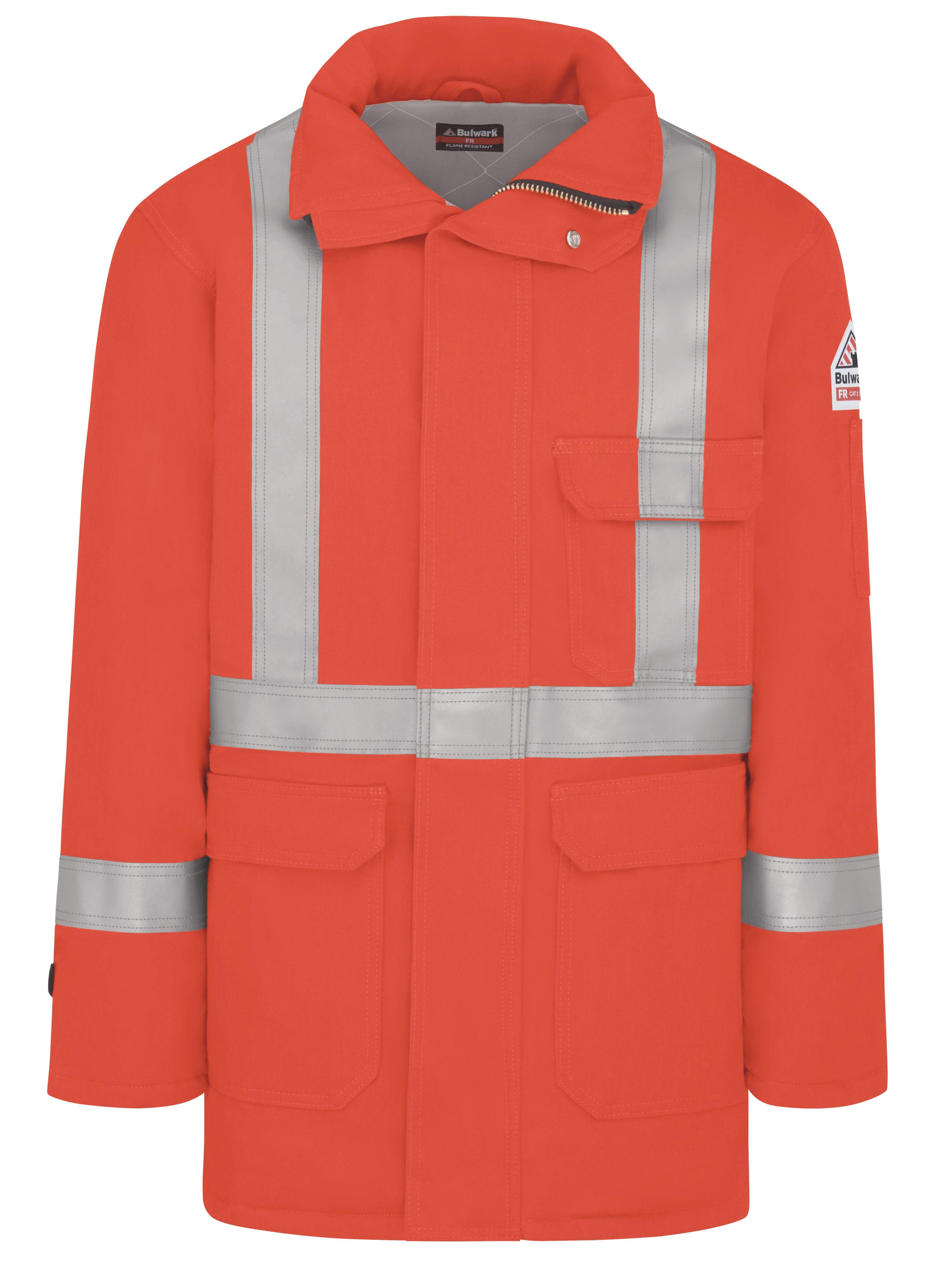 Bulwark® Men's Heavyweight FR Insulated Deluxe Parka with CSA Compliant Reflective Trim / JLPSOR