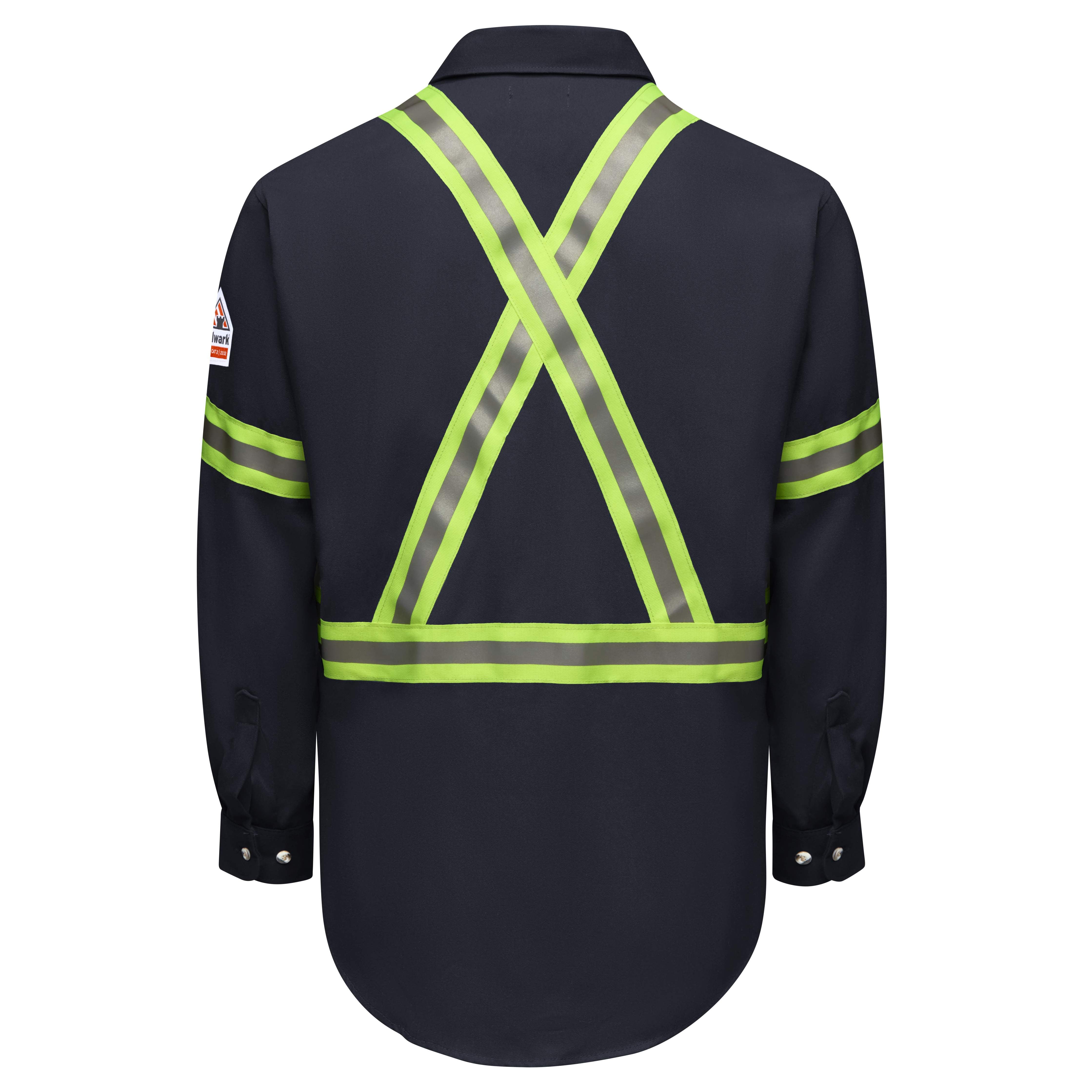 Bulwark® Men's Dress Uniform Shirt with Reflective Trim / SMUCNV