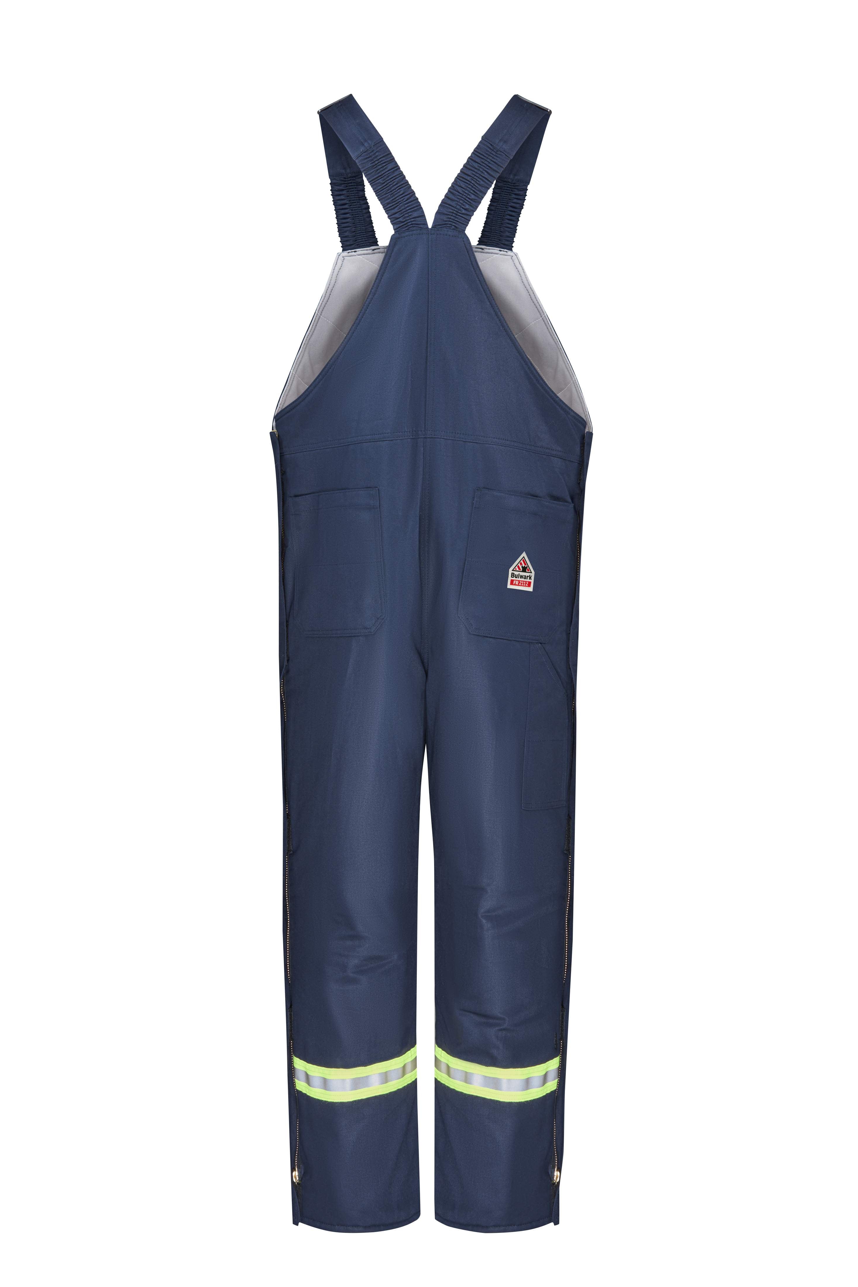Bulwark® Men's Midweight Excel FR Deluxe Insulated Bib Overall with Reflective Trim / BLCTNV