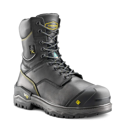 Terra® Men's Terra Gantry 8" Waterproof Nano Composite Toe Safety Work Boot with Internal Met Guard / 839CBK
