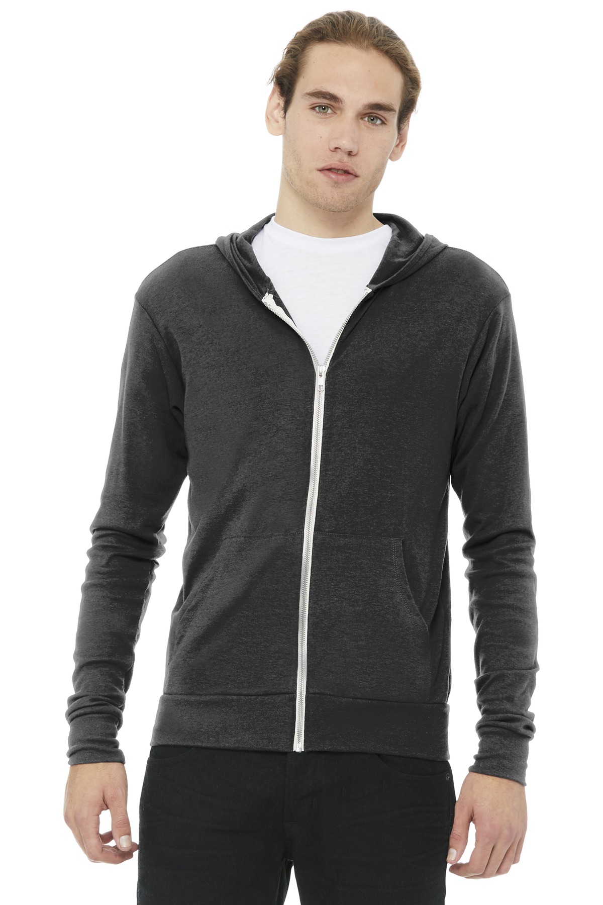 BELLA+CANVAS  ®  Unisex Triblend Full-Zip Lightweight Hoodie. BC3939